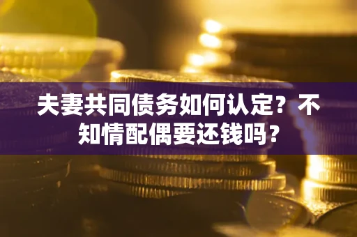 北京夫妻共同债务如何认定？不知情配偶要还钱吗？