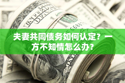 北京夫妻共同债务如何认定？一方不知情怎么办？