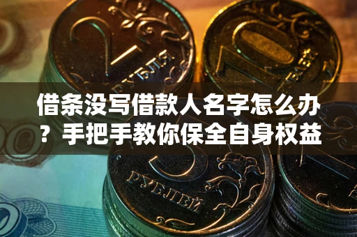 北京借条没写借款人名字怎么办？手把手教你保全自身权益